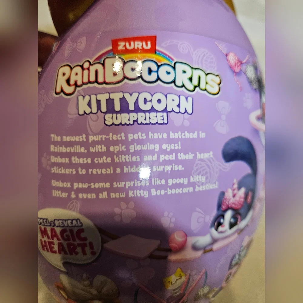 Rainbocorns Kittycorn Surprise! Purple Gold Egg Over 10 Surprises Peel & Reveal - Picture 5 of 14